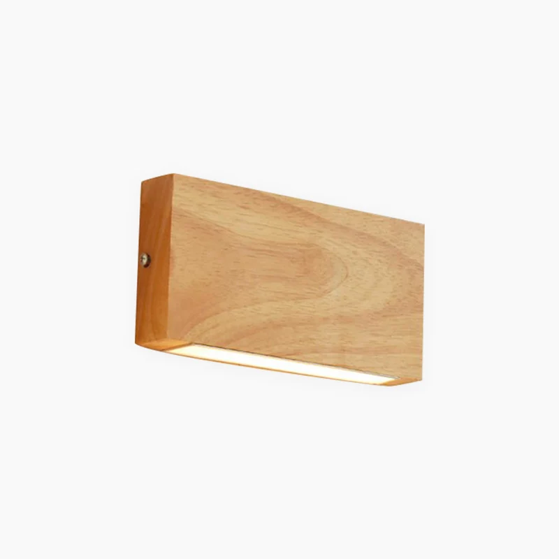 Wall Lamp Modern Bedroom Rectangle Wooden LED