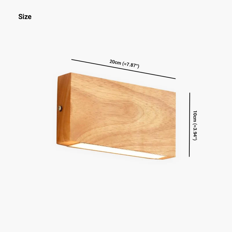 Wall Lamp Modern Bedroom Rectangle Wooden LED