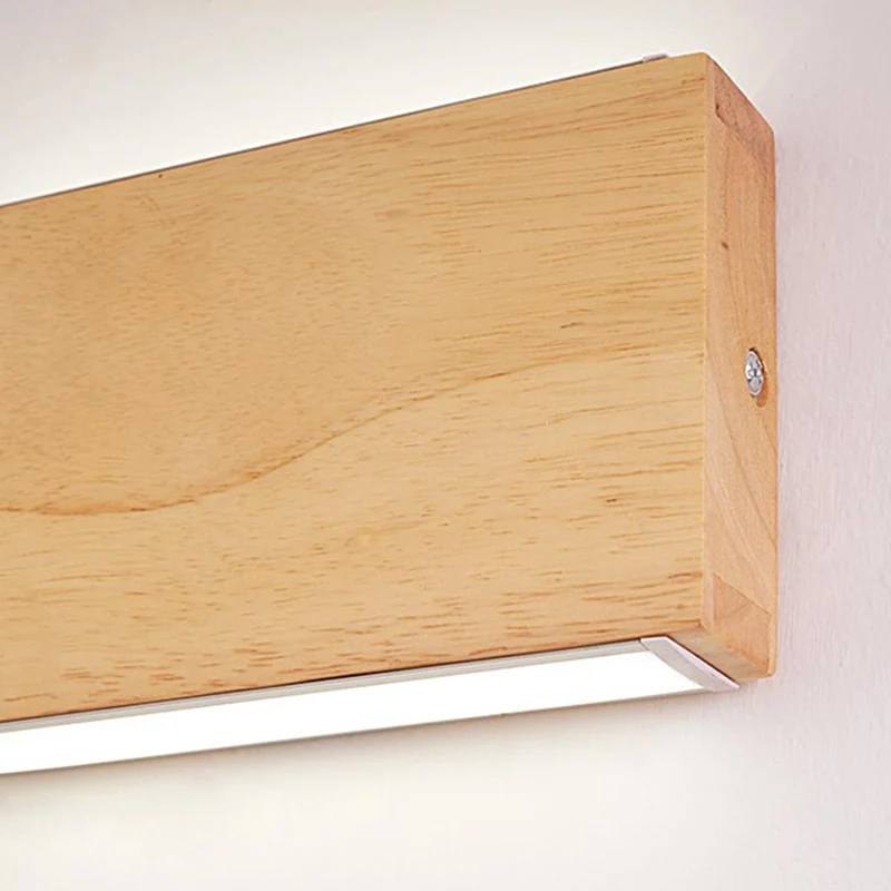 Wall Lamp Modern Bedroom Rectangle Wooden LED