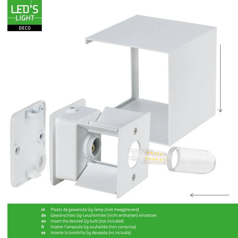 LED Wandleuchte G9 H 100mm IP65 Weiß - Lumo