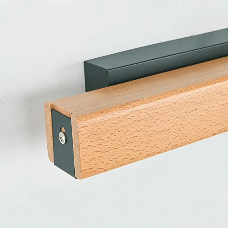 Wall Sconce Modern Rotating Rectangle LED, Wood & Acrylic