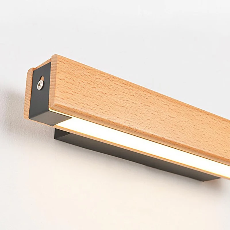 Wall Sconce Modern Rotating Rectangle LED, Wood & Acrylic