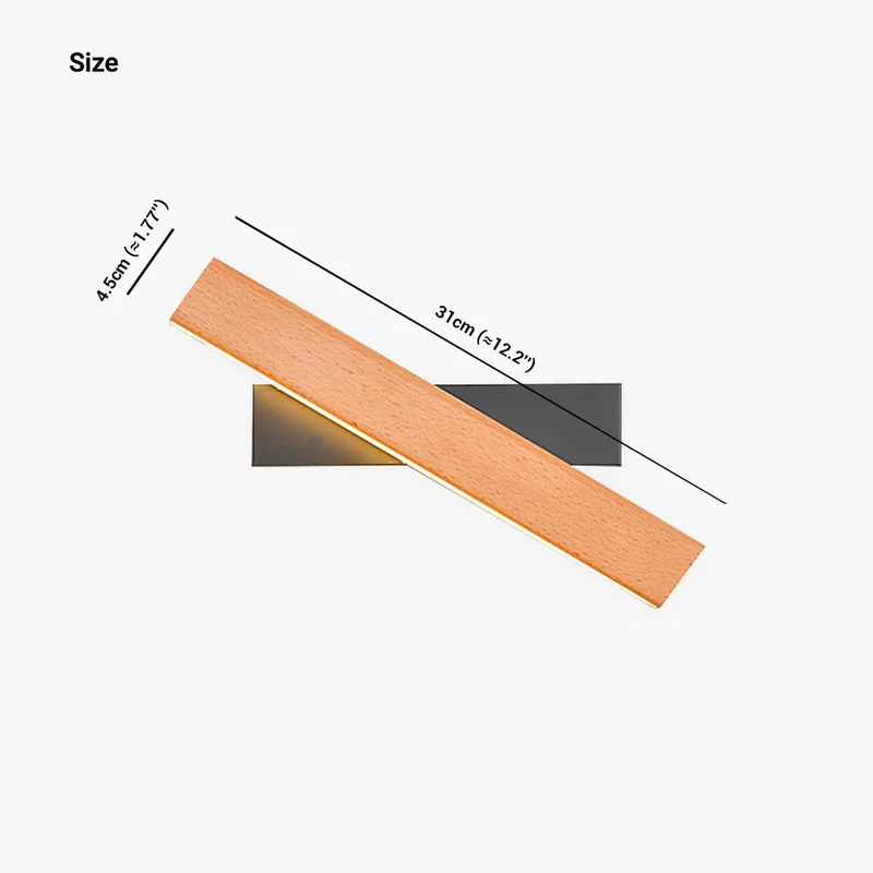 Wall Sconce Modern Rotating Rectangle LED, Wood & Acrylic