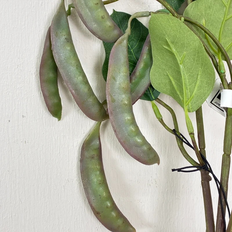 PTMD Kunstzweig Schoten 65cm Bohnen Grün Dekozweig Ast Kunstpflanze Deko