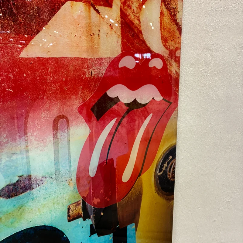 Modernes Glasbild Pop Art Rolling Stones Acrylglas Wandbild Gebraucht