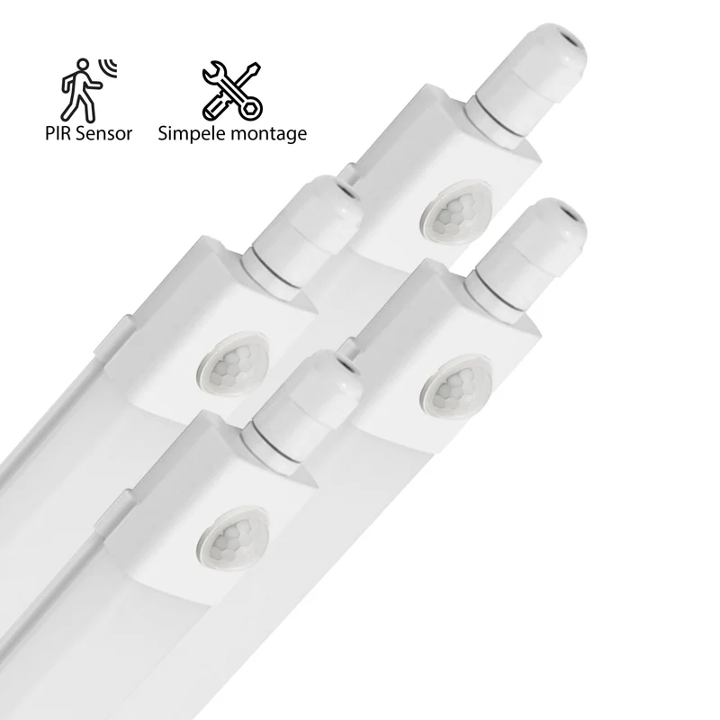 4x LED Feuchtraumleuchte 120cm 36W 4100 Lumen neutralweiß IP65 Feuchtraumleuchte LED mit Bewegungsmelder Wannenleuchte Feuchtraumlampe Deckenleuchte Keller Garage Werkstatt Außenbeleuchtung - LED's Light