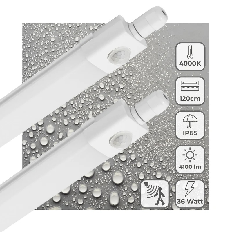 LED's Light LED TL-Beleuchtung mit Sensor 120 cm - Bewegungssensor und Bewegungserkennung - 4100 lm
