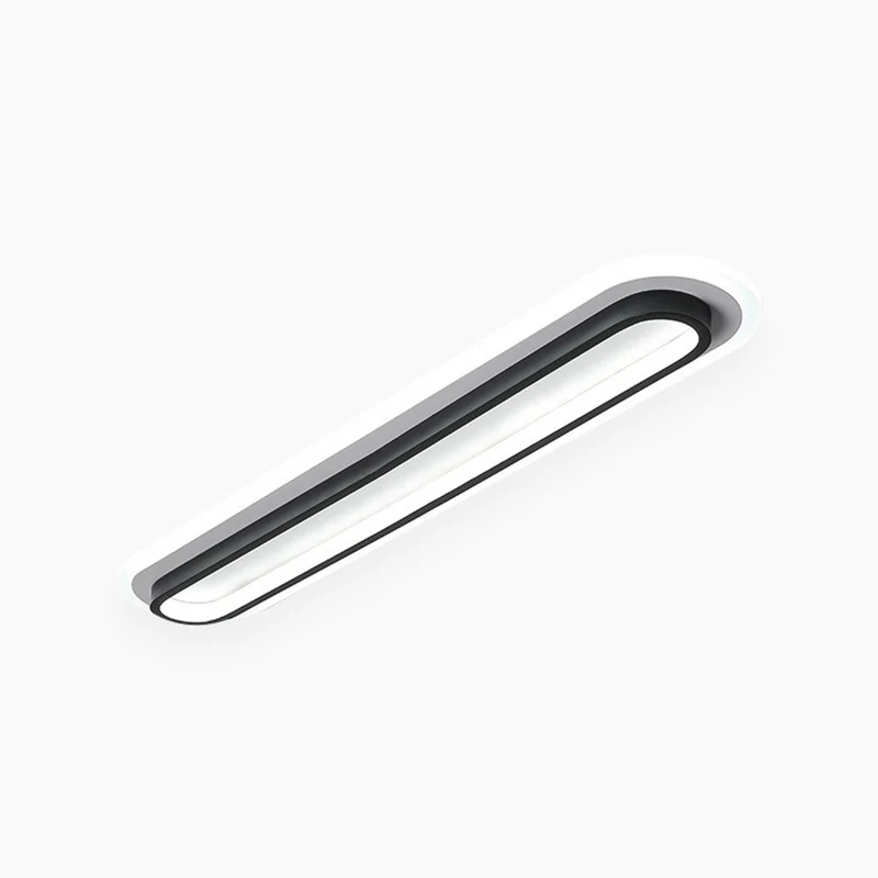 Flush Mount Ceiling Light Chic Oval Linear LED, Black / White