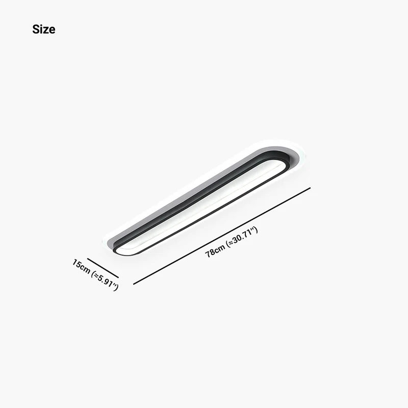 Flush Mount Ceiling Light Chic Oval Linear LED, Black / White