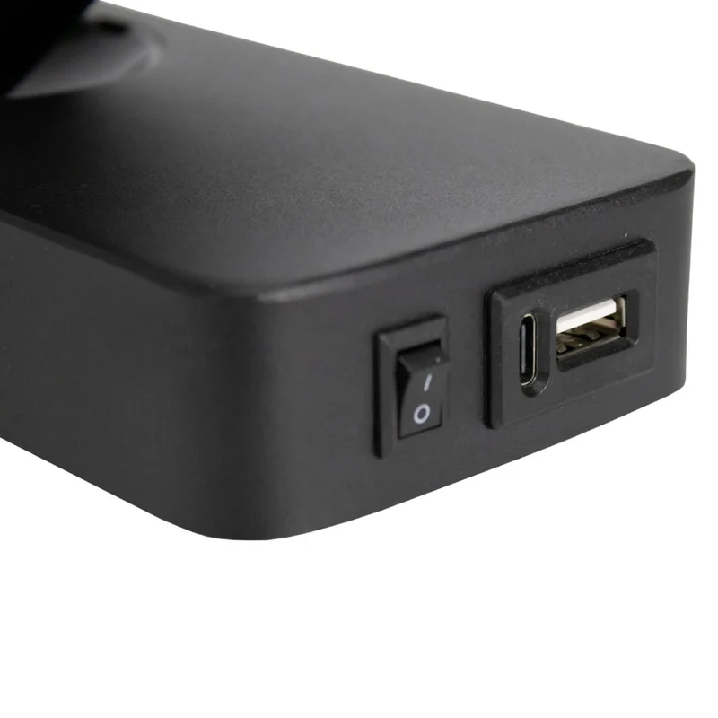 Nachttischlampe - Wandlampe | Schwarz | GU10-Fassung | USB- und USB-C-Anschluss | KUNA