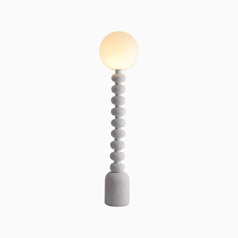 Floor Lamp Ambient Wabi-Sabi Resin Column, off White/Black