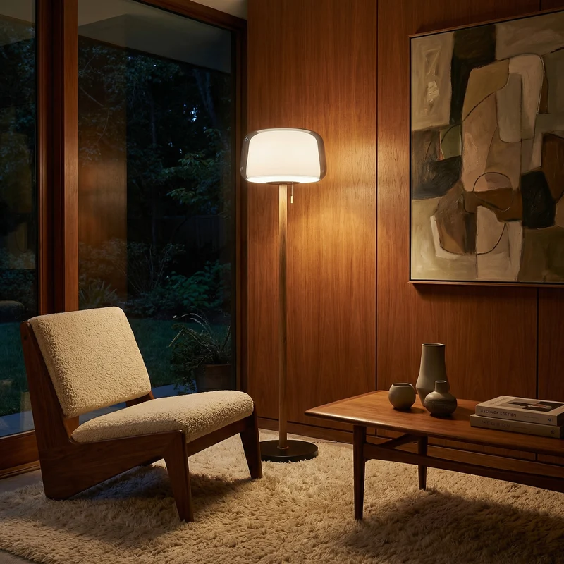 Moderne Stehlampe aus Glas für Wohnzimmer – Solstice