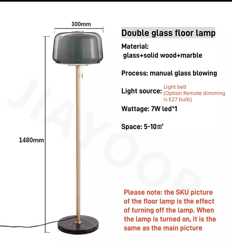 Moderne Stehlampe aus Glas für Wohnzimmer – Solstice