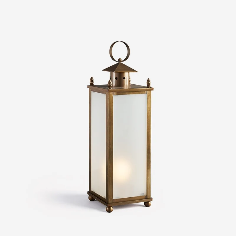 Casa Padrino Luxus Außen Laterne Messing Brüniert B. 20 x H. 70 cm - Handgefertigte Laterne aus Messing - Luxus Kollektion - Edel & Prunkvoll