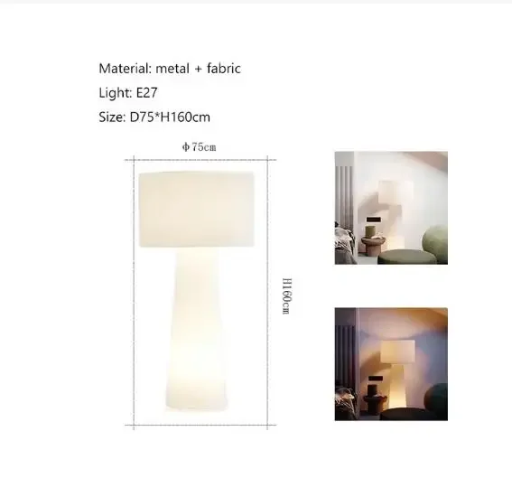 Stehlampe aus Stoff und Eisen im nordischen Design – Armonello