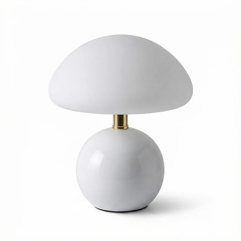 Keramische Tischlampe in Creme für Schlafzimmer – Aureolys