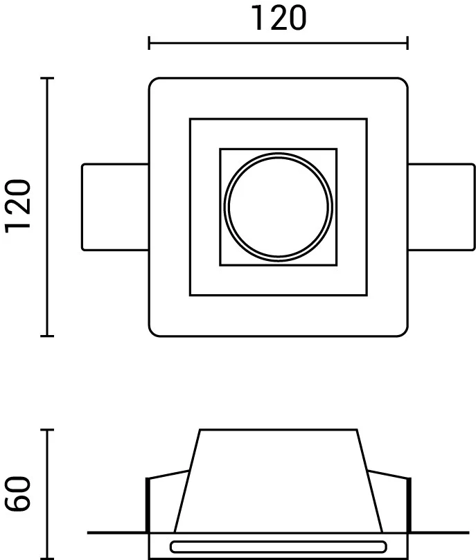 Deckeneinbaustrahler Quadratisch | Trimless | Ø120x120MM | Weiß
