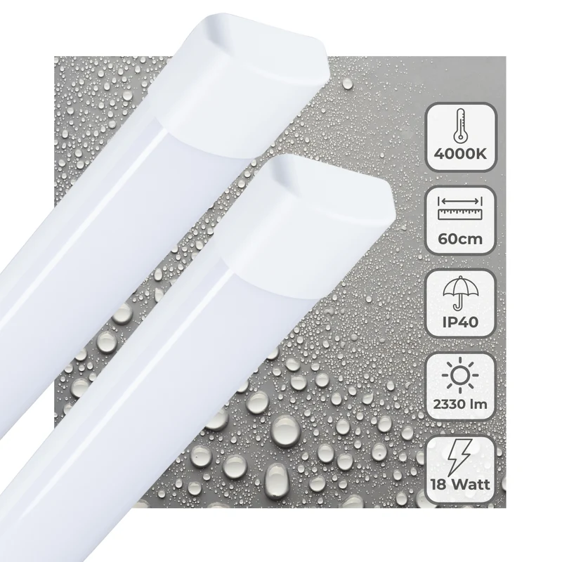 2er-PACK – LED's Light LED TL Lampe 60 cm für den Innenbereich – Komplette LED TL Beleuchtung – 2330 lm