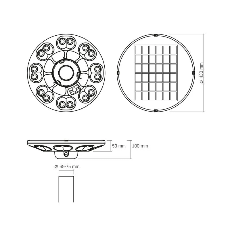 Solar-Straßenlaterne | Mit Bewegungssensor | 1400 Lumen