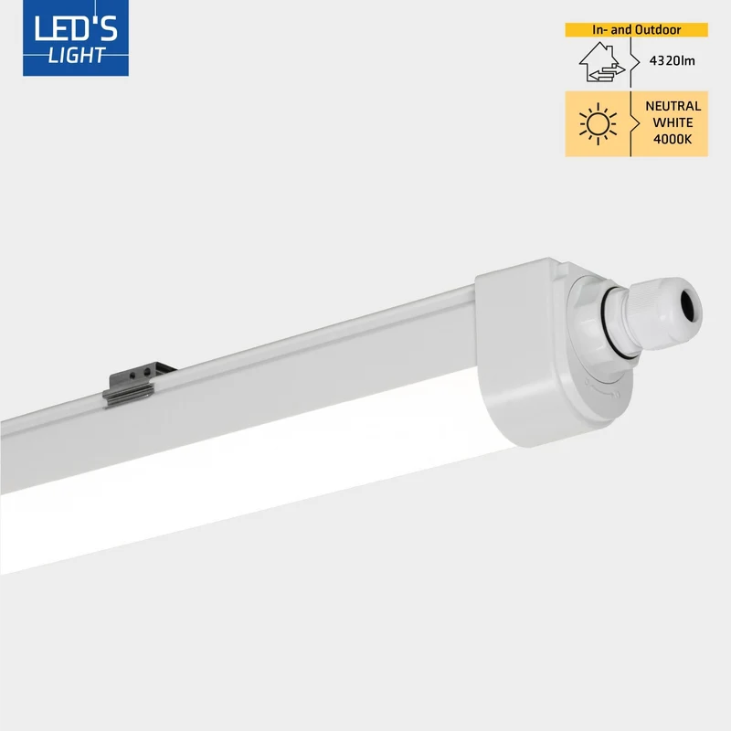 LED's Light LED TL Lampe komplett 120 cm - Bis zu 10 Lampen anschließbar - Wasserdicht - IP65