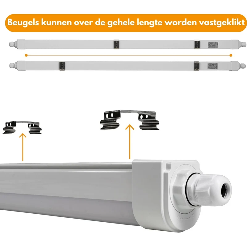 LED's Light LED TL Lampe komplett 120 cm - Bis zu 10 Lampen anschließbar - Wasserdicht - IP65