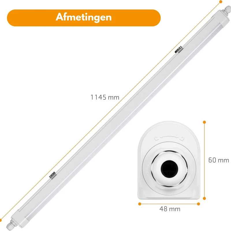 LED's Light LED TL Lampe komplett 120 cm - Bis zu 10 Lampen anschließbar - Wasserdicht - IP65