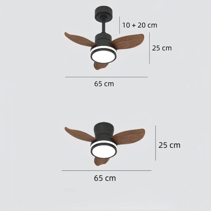 Moderner 3-flügeliger Deckenventilator mit Licht und Fernbedienung