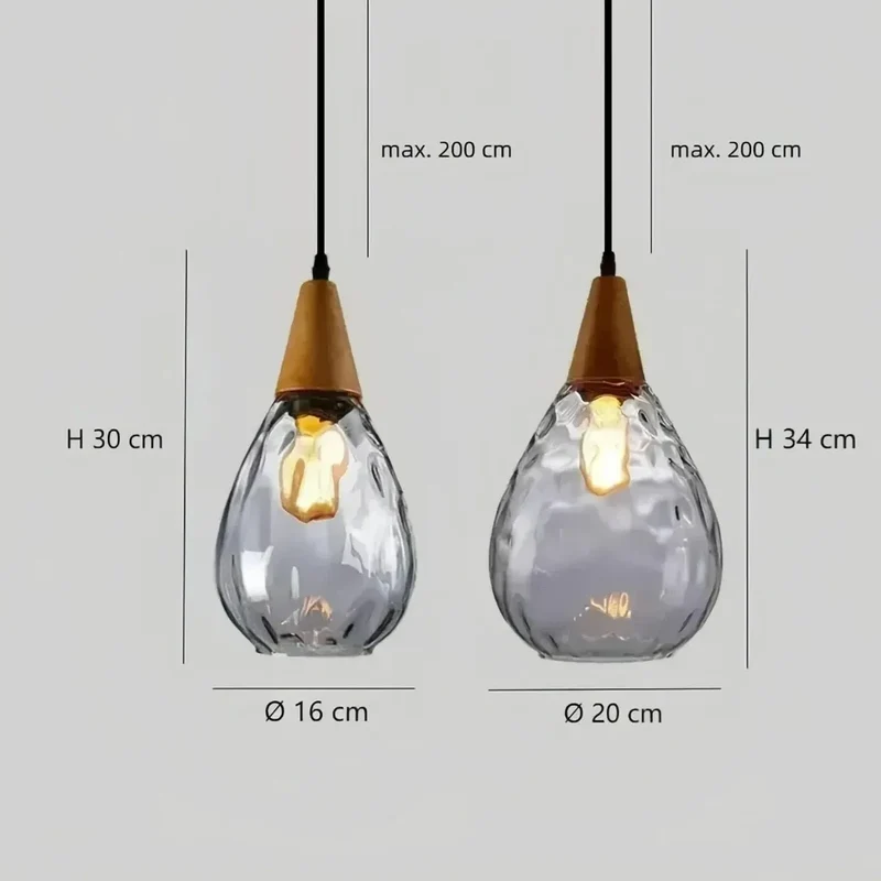 Pendelleuchte Glas Mundgeblasen Vintage für Esszimmer