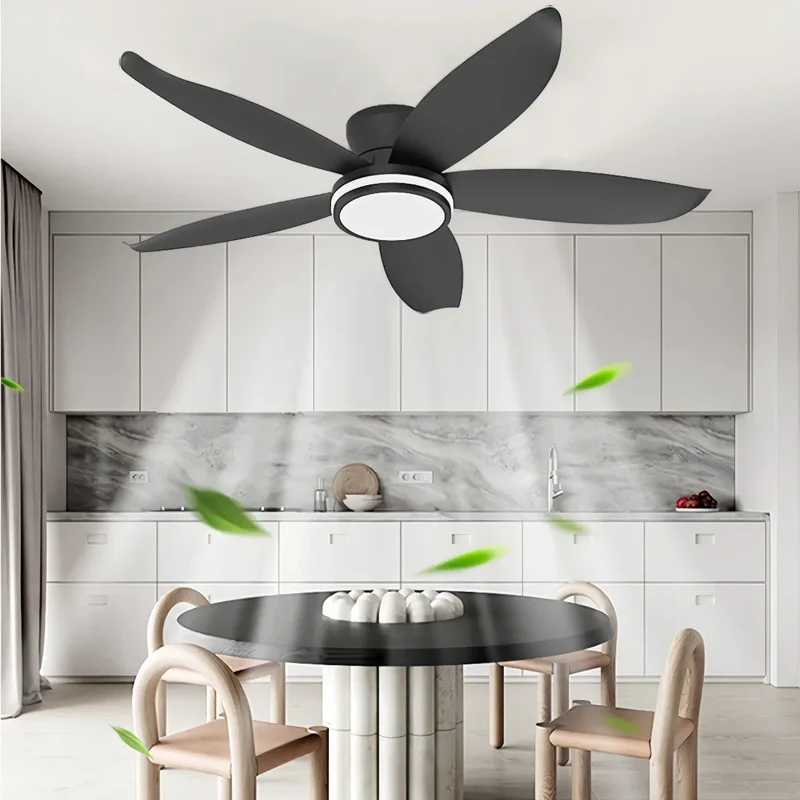 Moderner Deckenventilator mit Licht und Fernbedienung, 5 Flügel