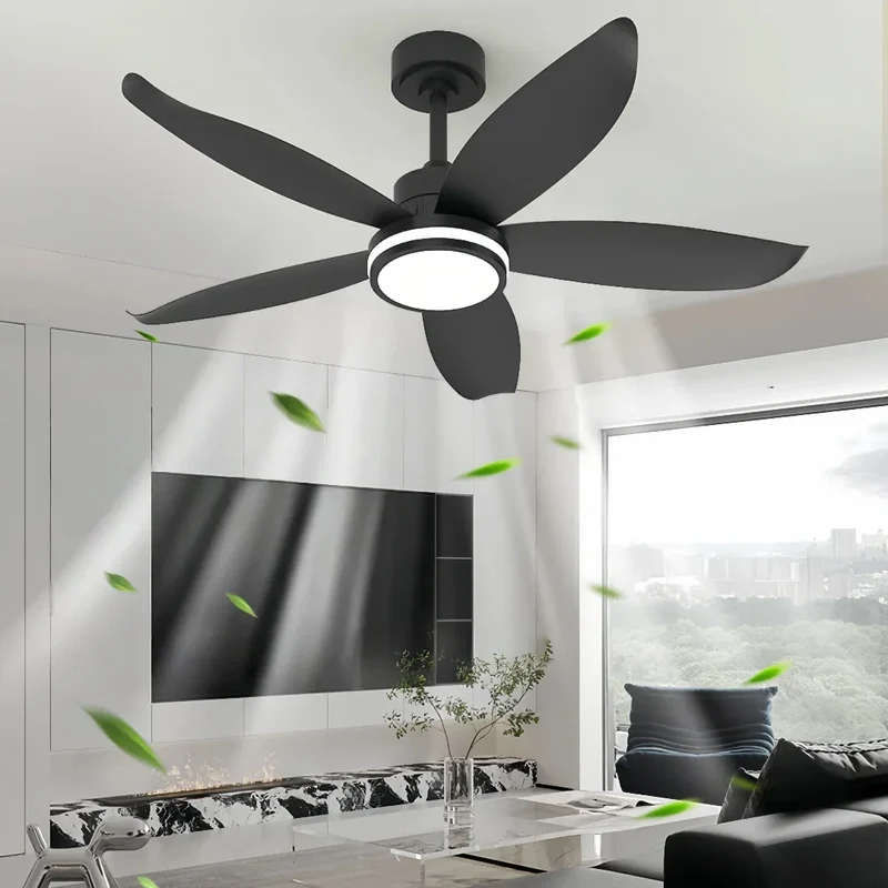 Moderner Deckenventilator mit Licht und Fernbedienung, 5 Flügel