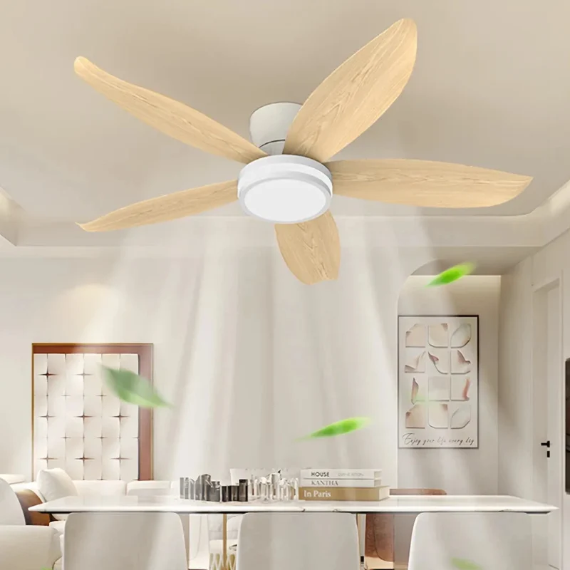 Moderner Deckenventilator mit Licht und Fernbedienung, 5 Flügel