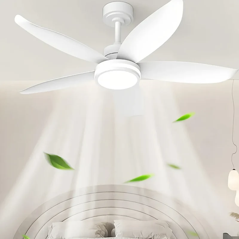Moderner Deckenventilator mit Licht und Fernbedienung, 5 Flügel