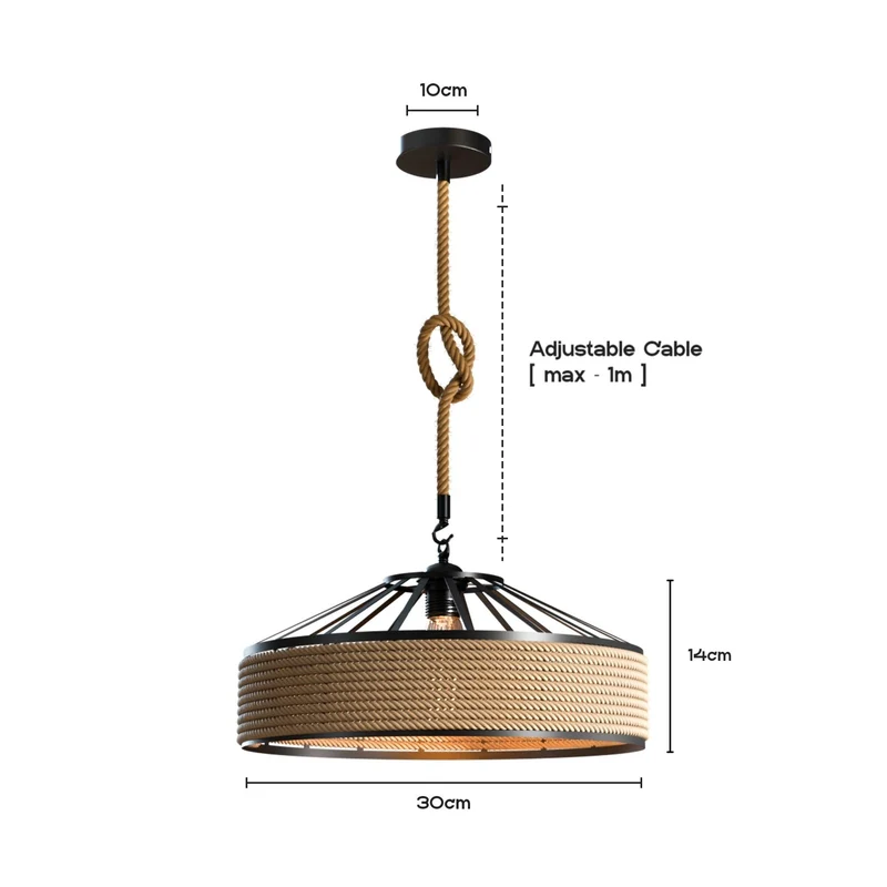 Boho Pendelleuchte mit verstellbarem Kabel E27 ~3428