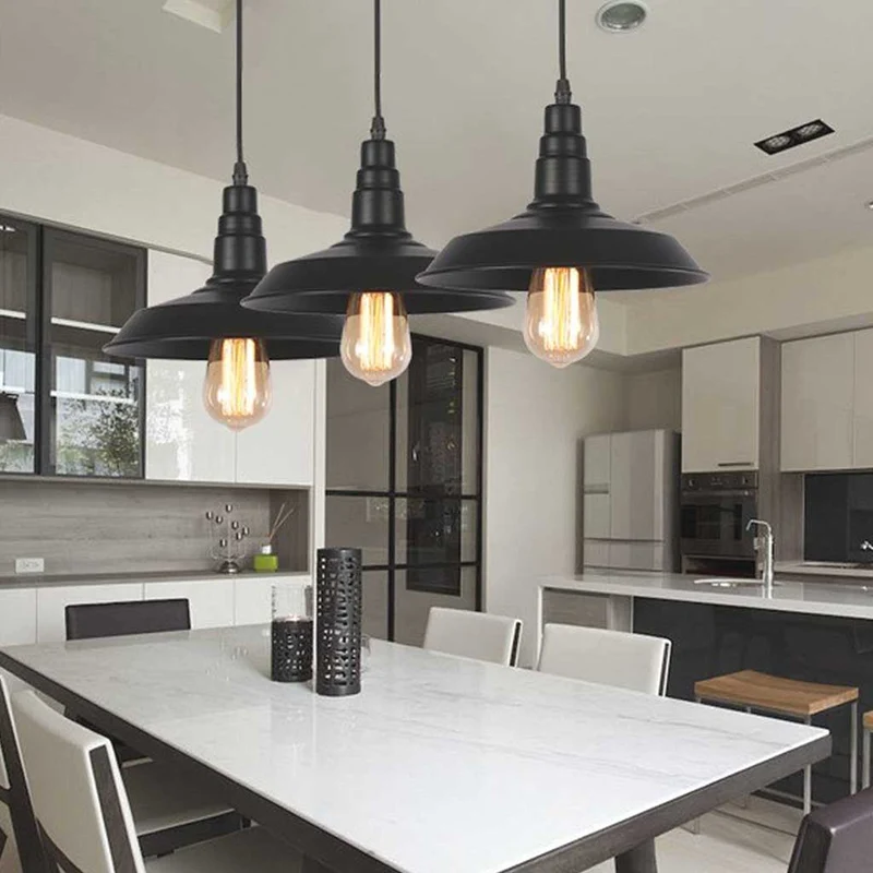 Pendant Light Industrial Farmhouse Aluminium, Black