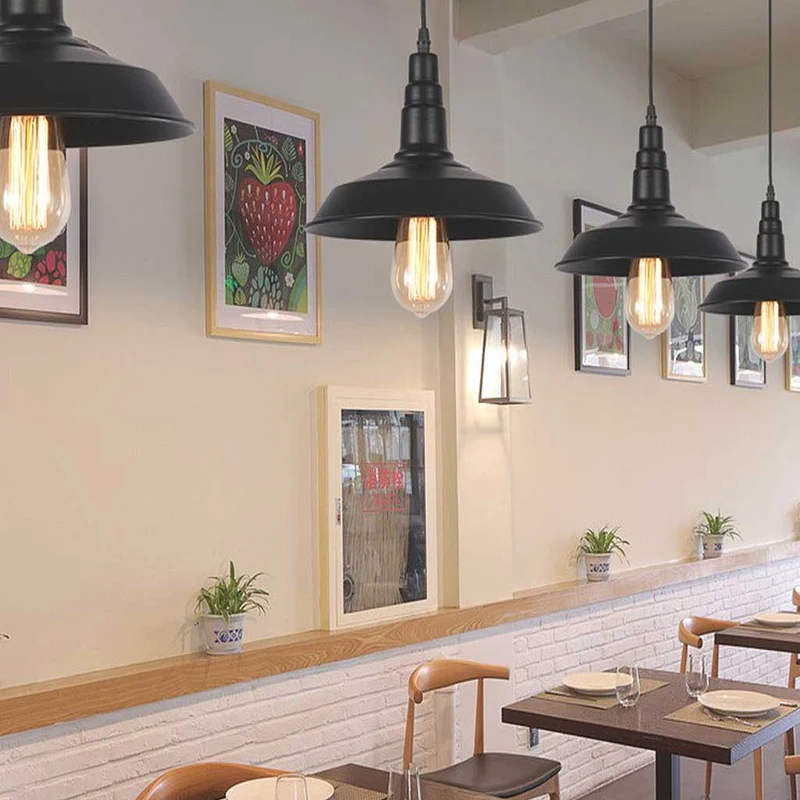 Pendant Light Industrial Farmhouse Aluminium, Black