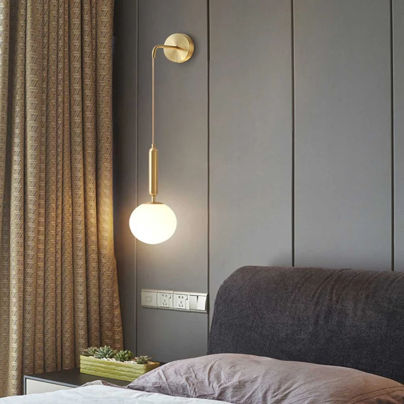 Wall Lamp Hanging Modern Nordic with Globe Glass Shade