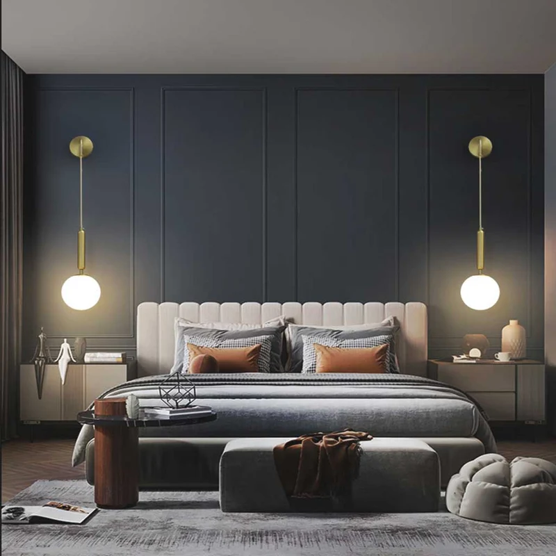 Wall Lamp Hanging Modern Nordic with Globe Glass Shade