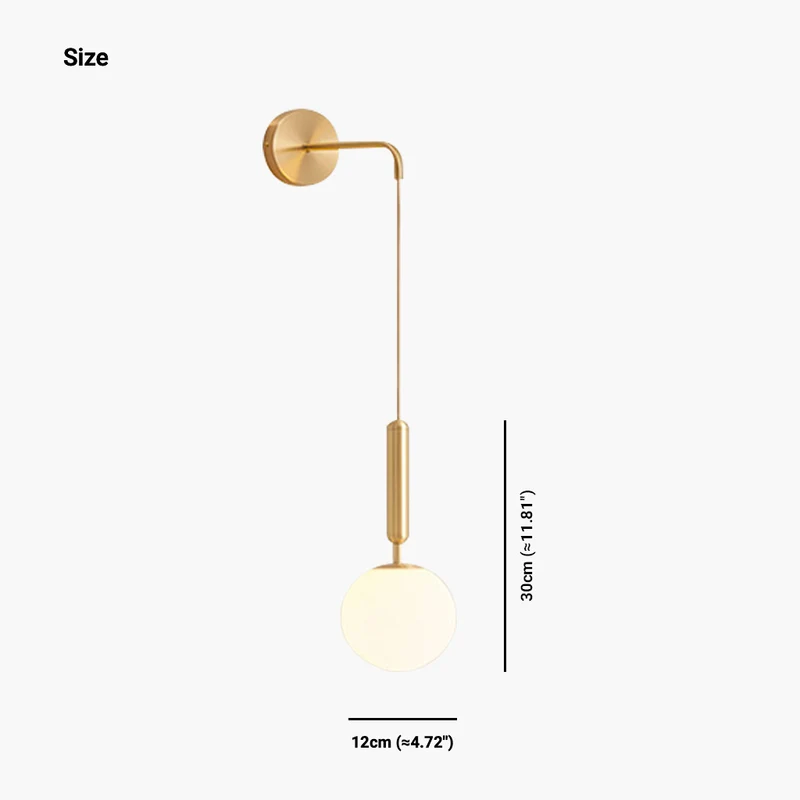 Wall Lamp Hanging Modern Nordic with Globe Glass Shade