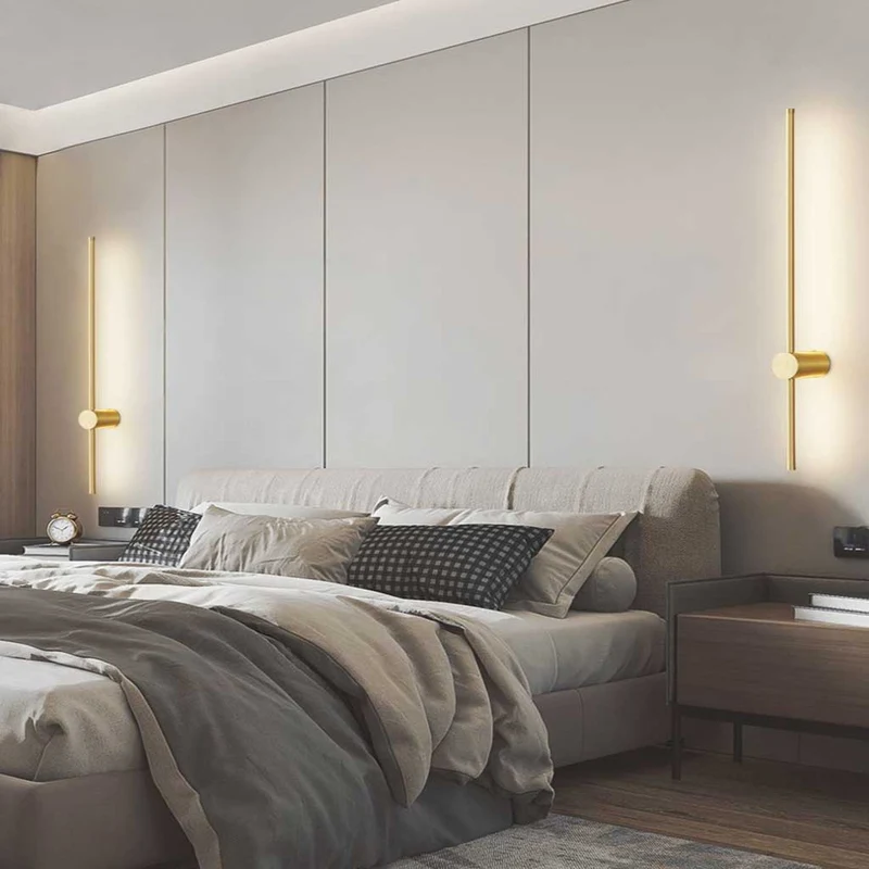 Wall Light Linear Modern Simple Slim Aluminum, Gold