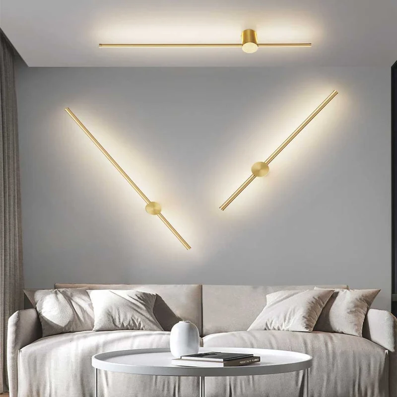 Wall Light Linear Modern Simple Slim Aluminum, Gold