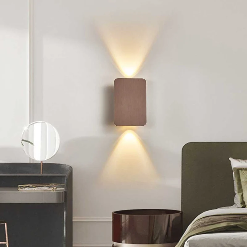 LED Wall Sconce Light Minimalist Rectangle Aluminum Linear, 5 Colors