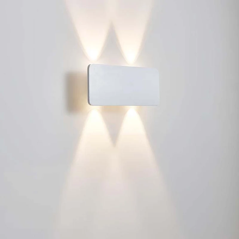 LED Wall Sconce Light Minimalist Rectangle Aluminum Linear, 5 Colors