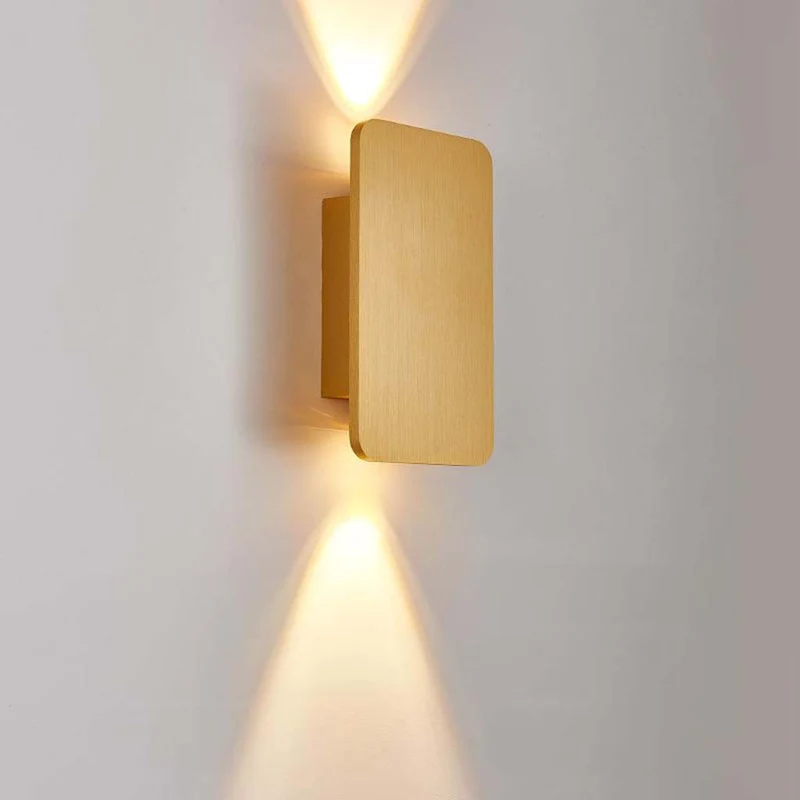 LED Wall Sconce Light Minimalist Rectangle Aluminum Linear, 5 Colors