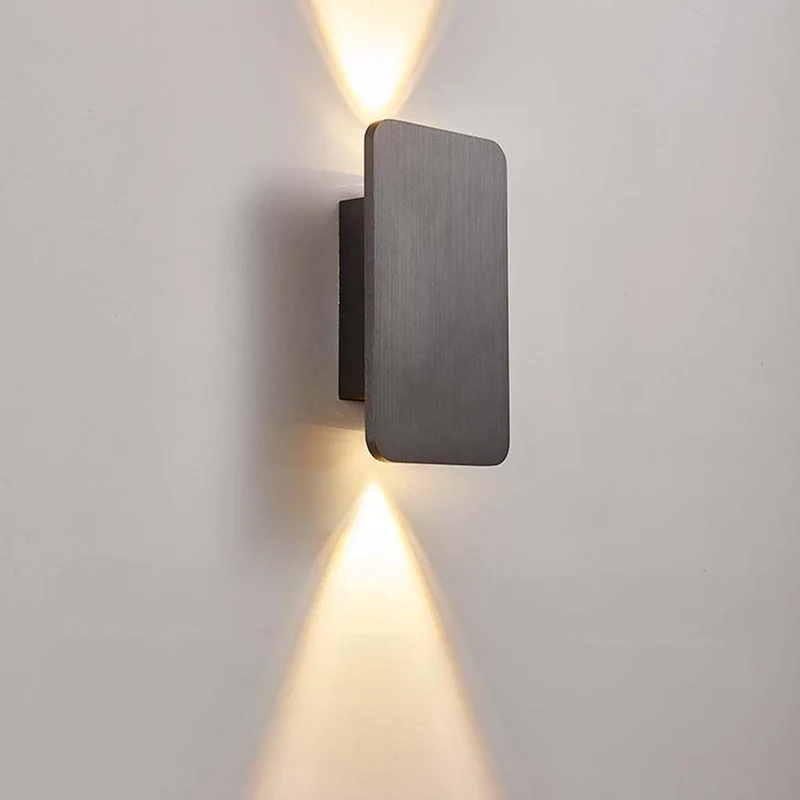 LED Wall Sconce Light Minimalist Rectangle Aluminum Linear, 5 Colors
