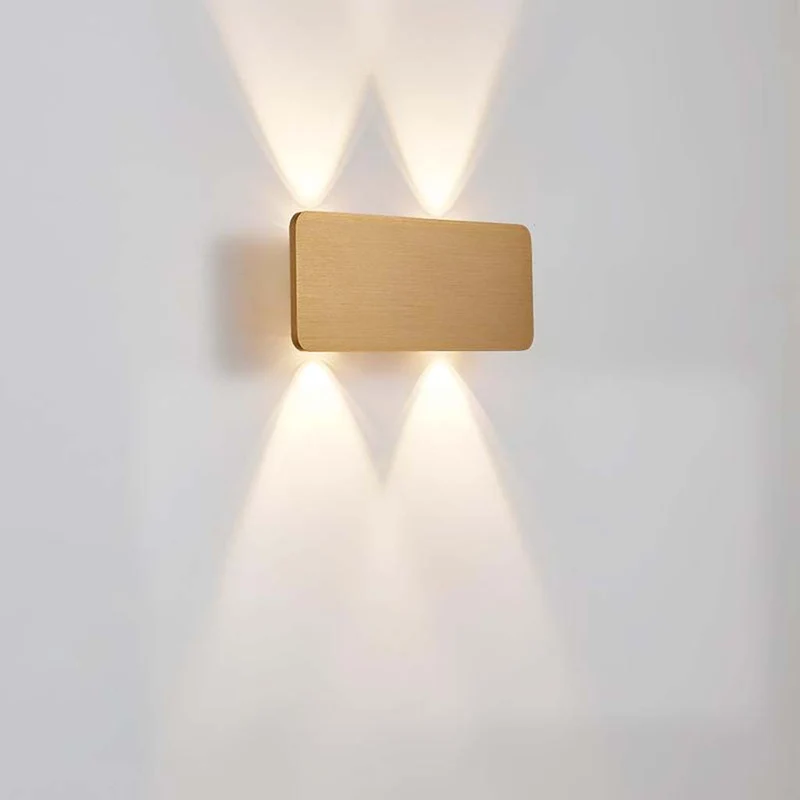 LED Wall Sconce Light Minimalist Rectangle Aluminum Linear, 5 Colors