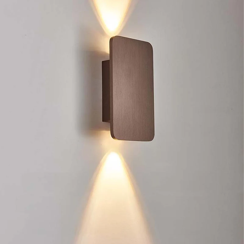 LED Wall Sconce Light Minimalist Rectangle Aluminum Linear, 5 Colors