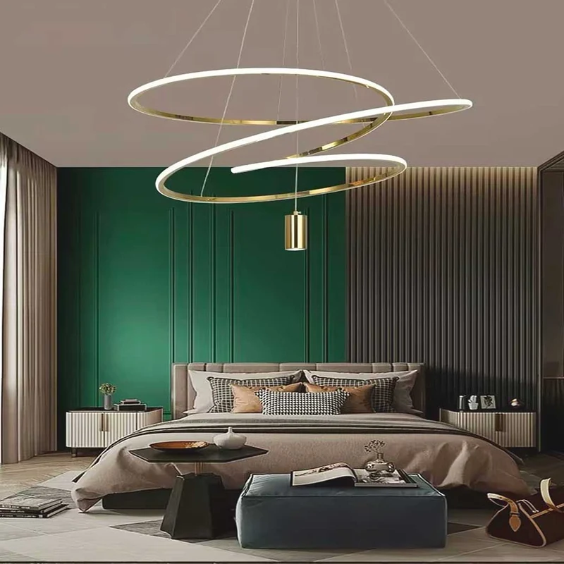 Chandelier Hanging LED Irregular Ring Chic Orbit Circle