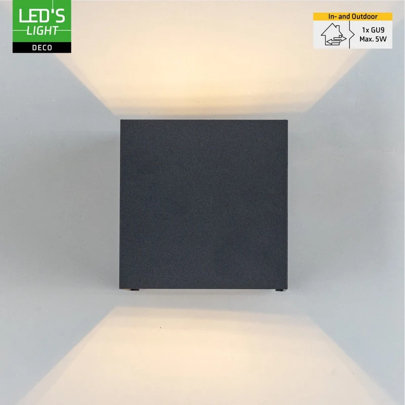 LED Wandleuchte G9 H 100mm IP65 Anthrazit - Lumo