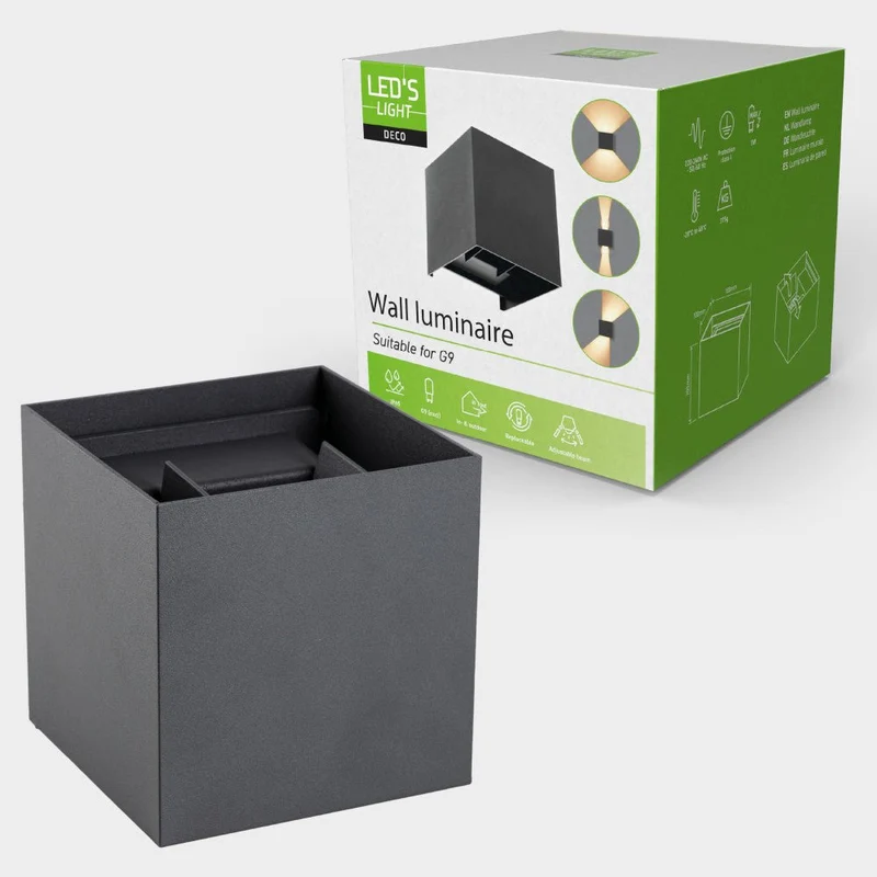 LED Wandleuchte G9 H 100mm IP65 Anthrazit - Lumo