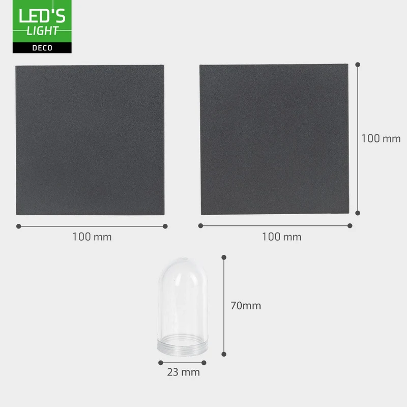 LED Wandleuchte G9 H 100mm IP65 Anthrazit - Lumo